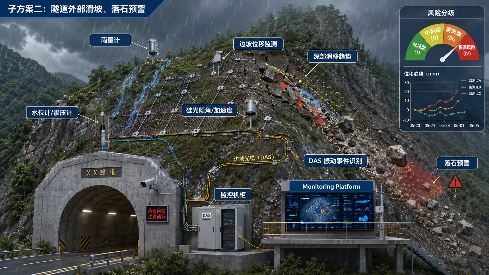 边坡滑坡与地质灾害光纤监测场景