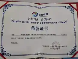 “创响中国”安徽省创新创业大赛三等奖