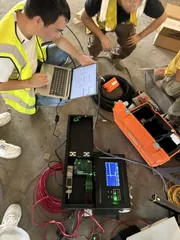 南京长江大桥桥下光纤测温项目 · 现场照片 2